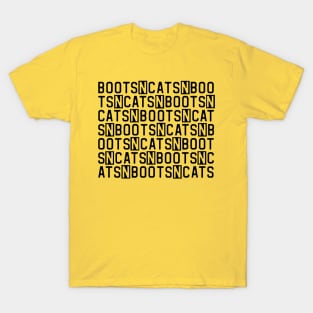 Boots n cats: Say it quickly and voila! you're a beatboxer (black letters with cut outs) T-Shirt